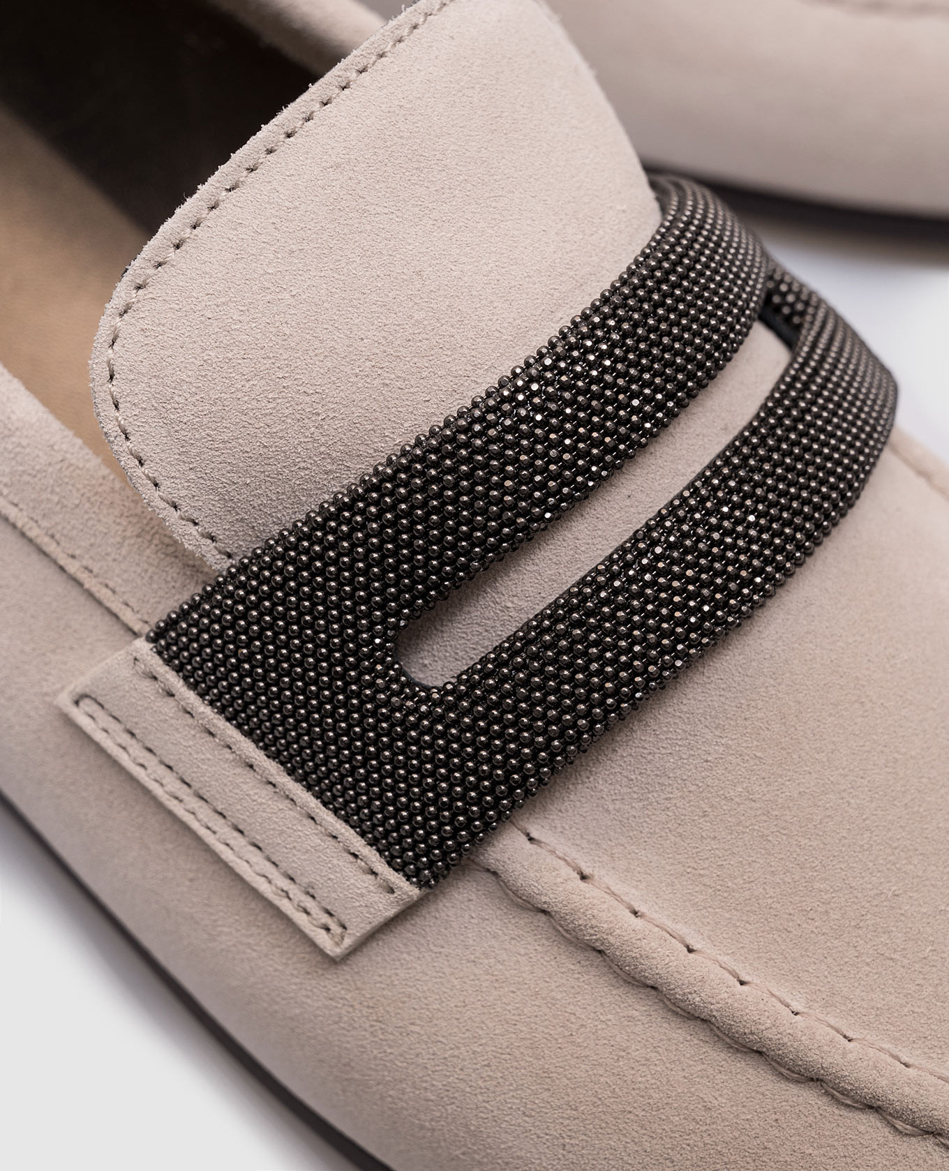 

Gray suede loafers with monil chain Brunello Cucinelli, Grey