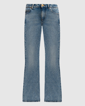 Balmain Blue flared jeans with a frayed effect EF1MJ130DF24