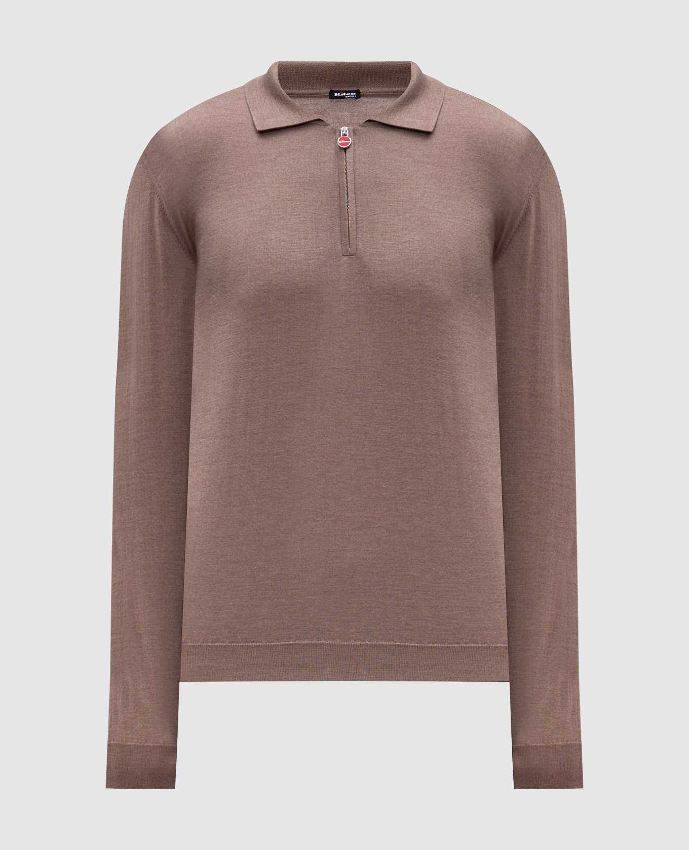 

Beige cashmere and silk polo shirt Kiton, Бежевый