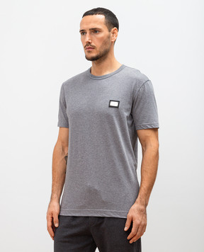 Dolce&Gabbana Gray t-shirt with metallic logo G8PT1TG7F2I