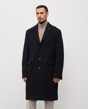 Peserico Blue wool and cashmere coat R5220302186