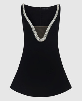 David Koma Black mini dress with crystals RE25DK23D