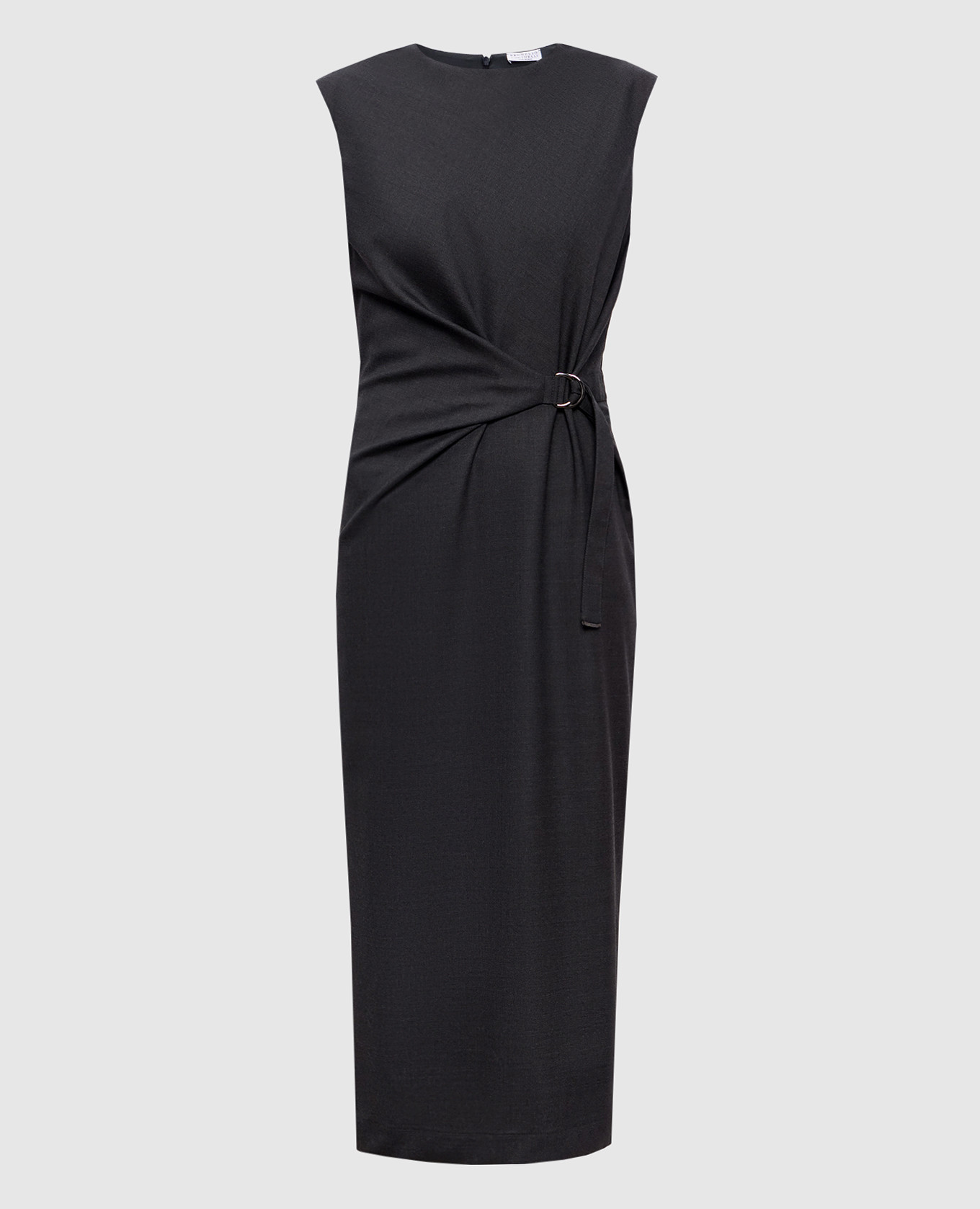 

Gray wool dress with drapery Brunello Cucinelli, Grey