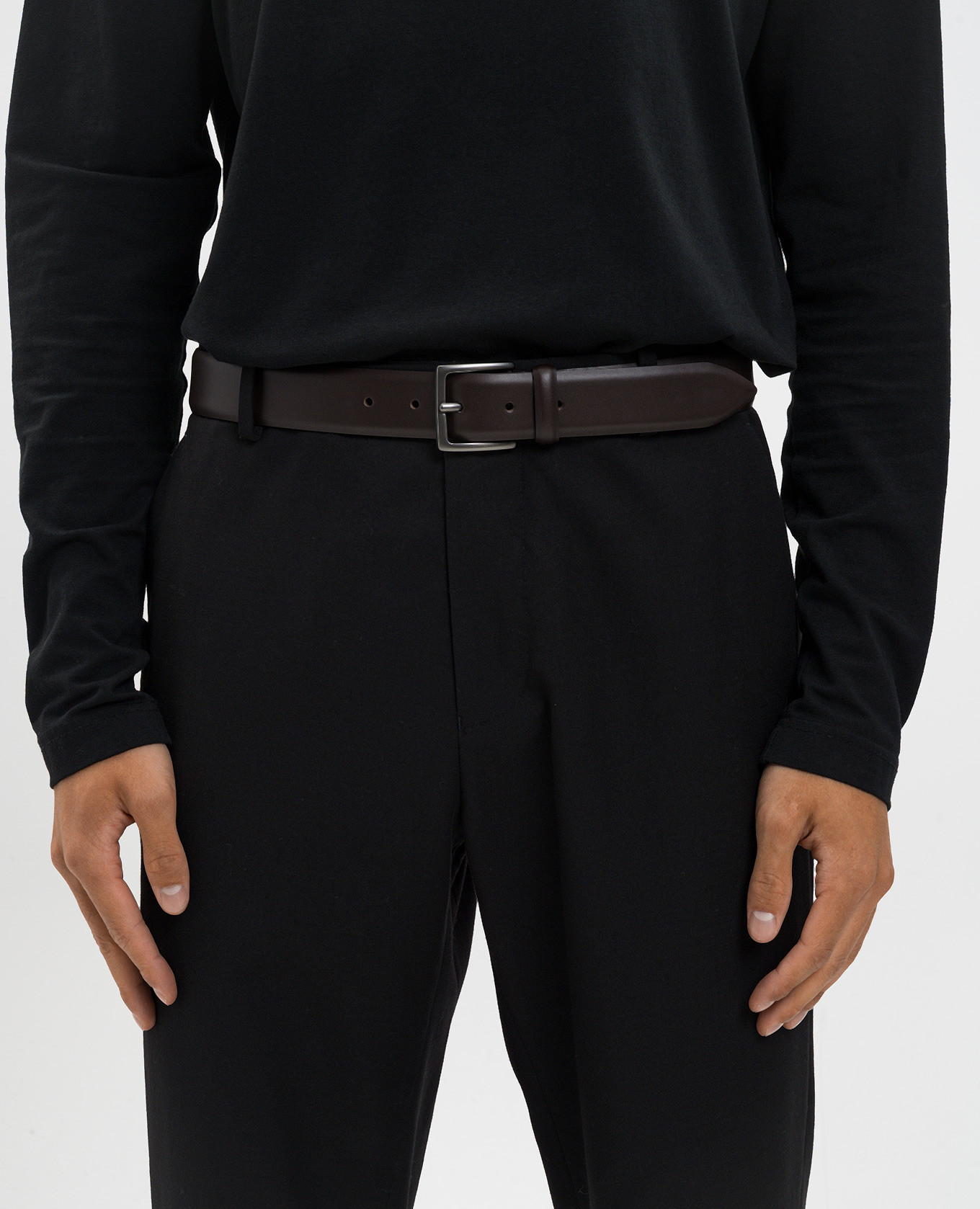 

Brown glossy leather belt Orciani