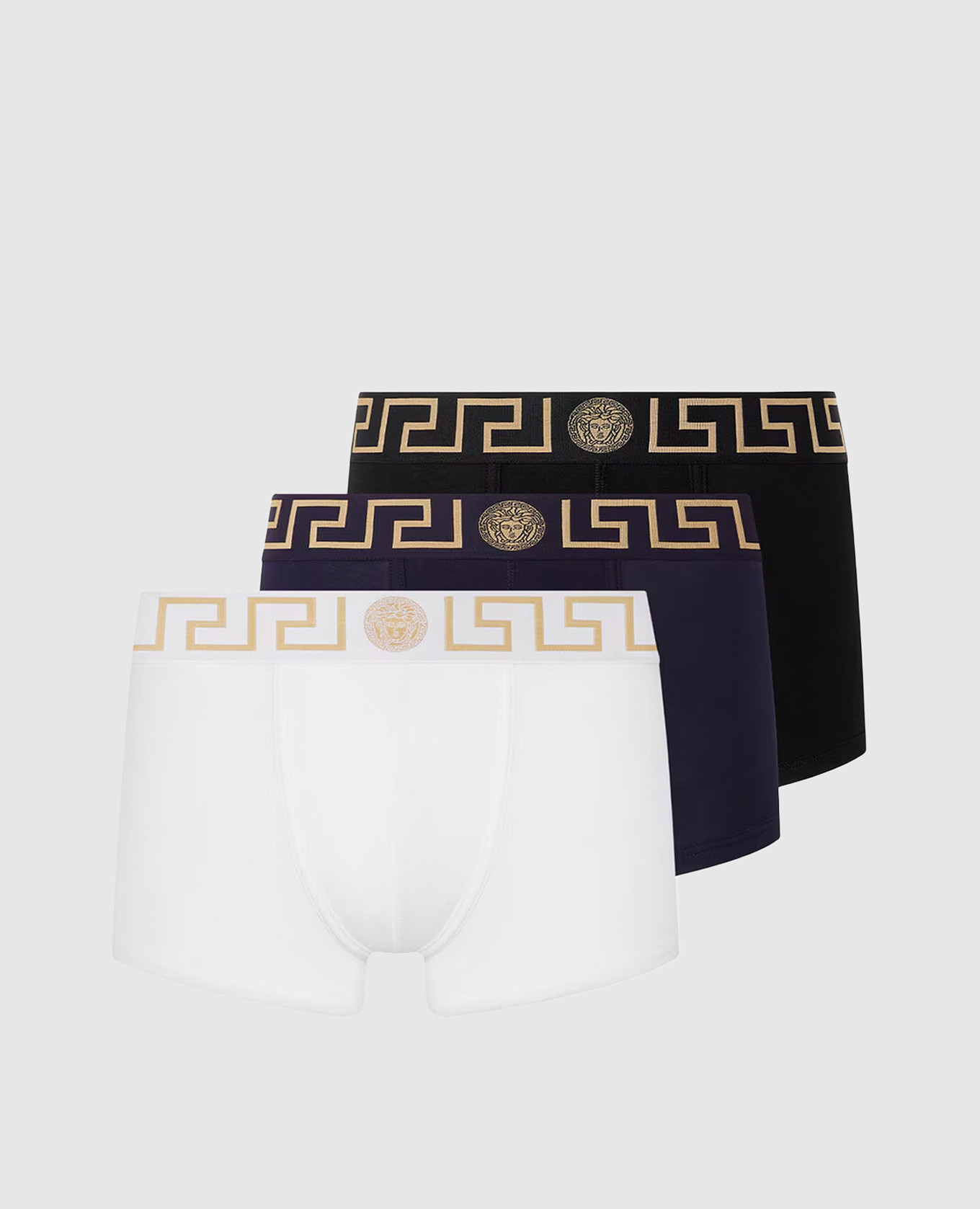 

Set of boxer briefs with branded pattern Versace, White