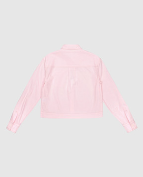 Brunello Cucinelli Children's pink shirt with embroidered logo emblem BA600C858C