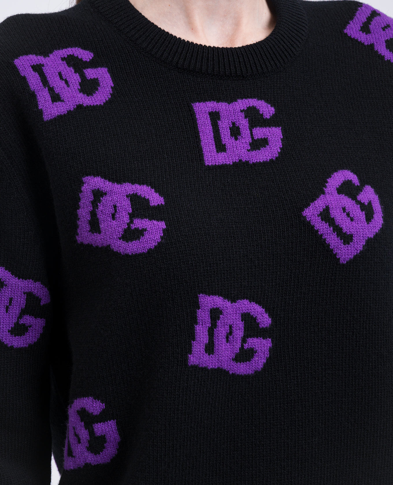 

Black wool sweater with DG pattern Dolce&Gabbana