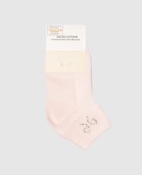 RiminiVeste Coccoli baby pink socks with crystals LOLLO3FS