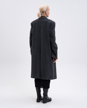 Ann Demeulemeester Viv gray coat with wool B0010184FA510