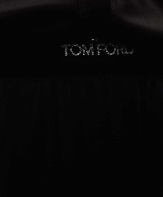 Tom Ford - Black silk trousers with logo patch PAW397FAX881