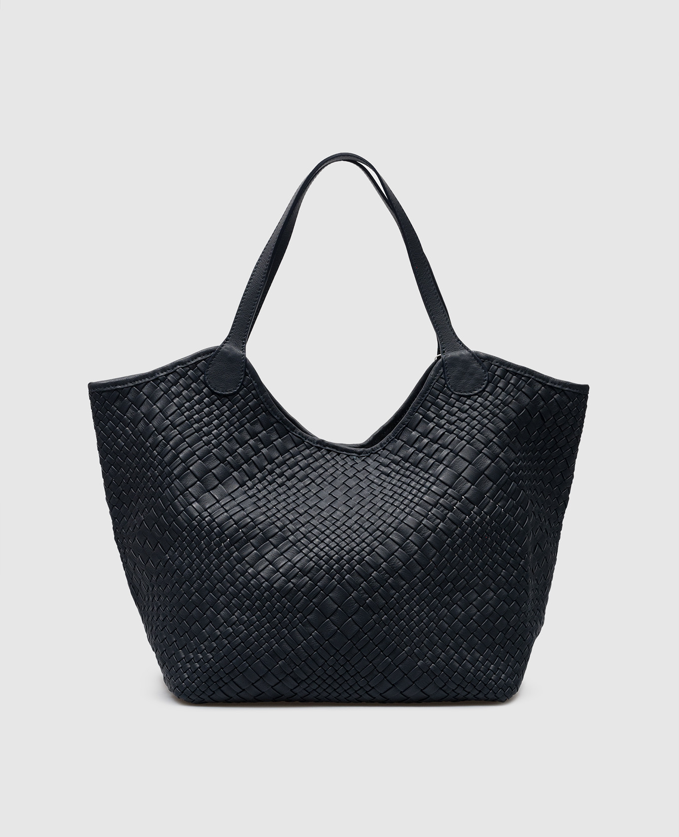 

Blue leather woven tote bag Alma Tonutti, Синий