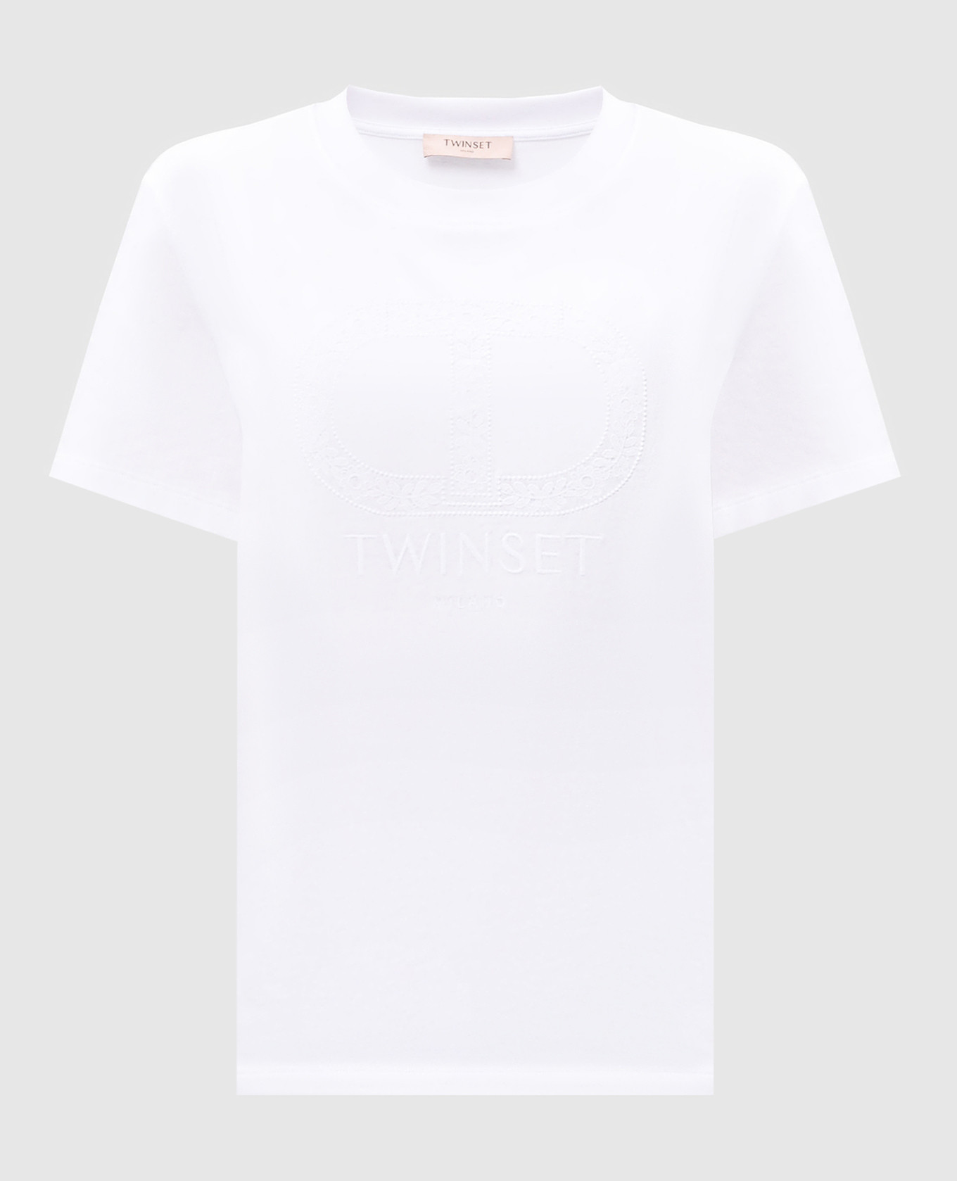 White T-shirt with logo embroidery Twinset