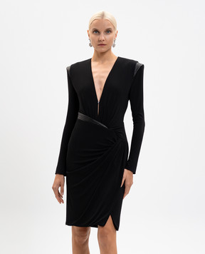 Versace Black dress with leather inserts 10216231A14475