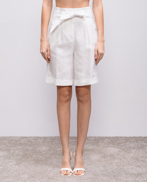 Peserico White linen shorts P04191A02606