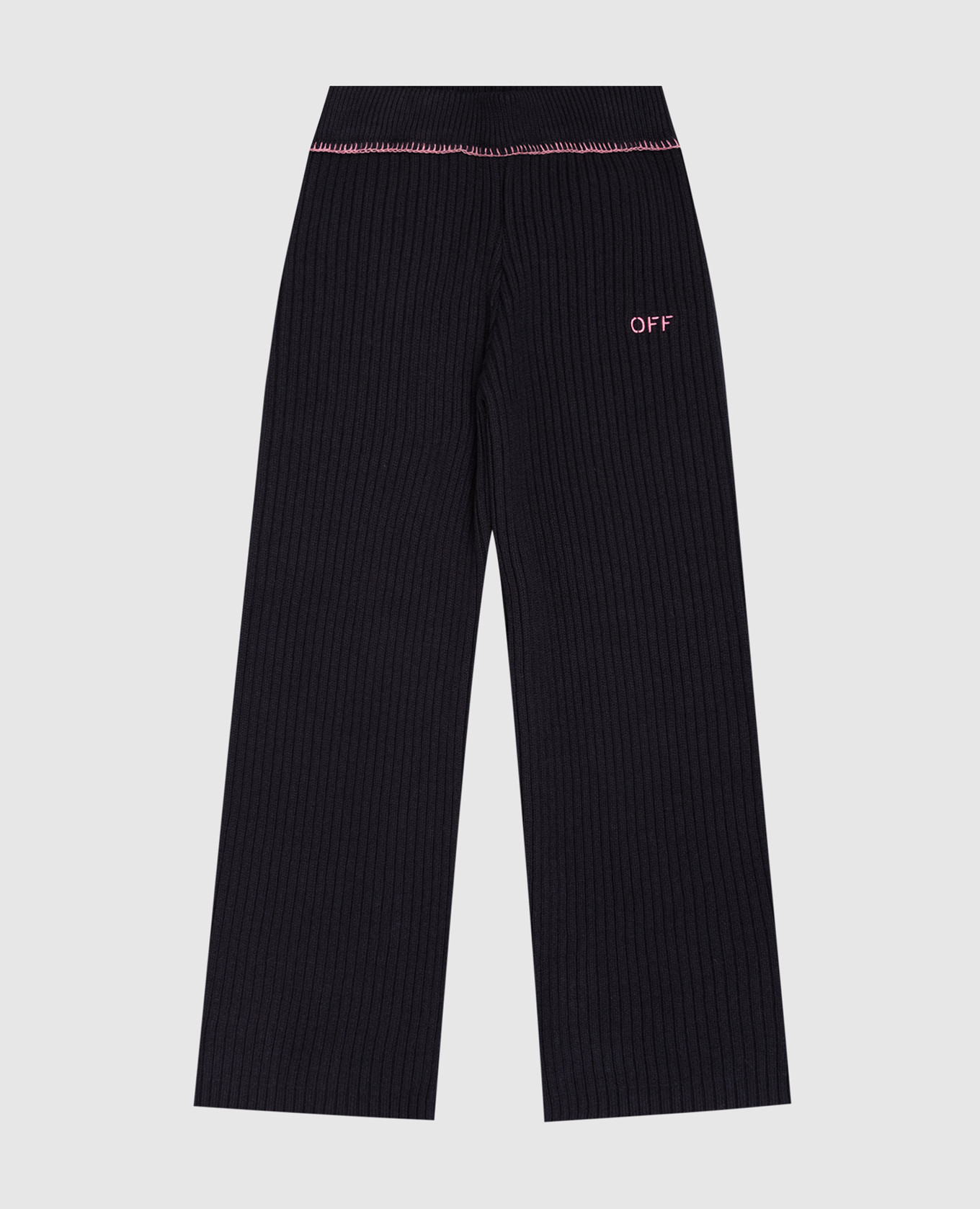 Children's black wool trousers with logo off-white