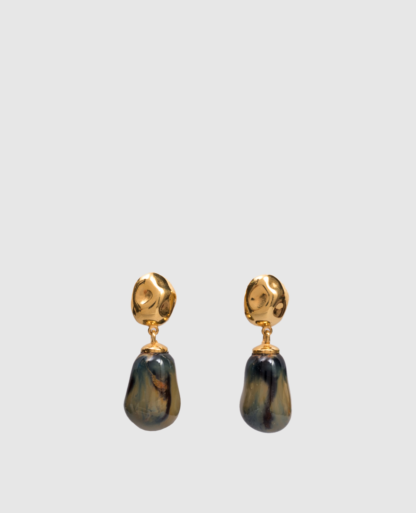 

Lake Ocean gold earrings with 22 karat gold plating House of Fou, Golden