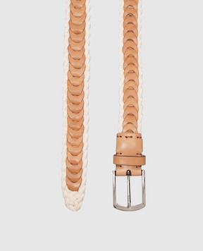 Brunello Cucinelli Beige combination braided belt MAUHU376P