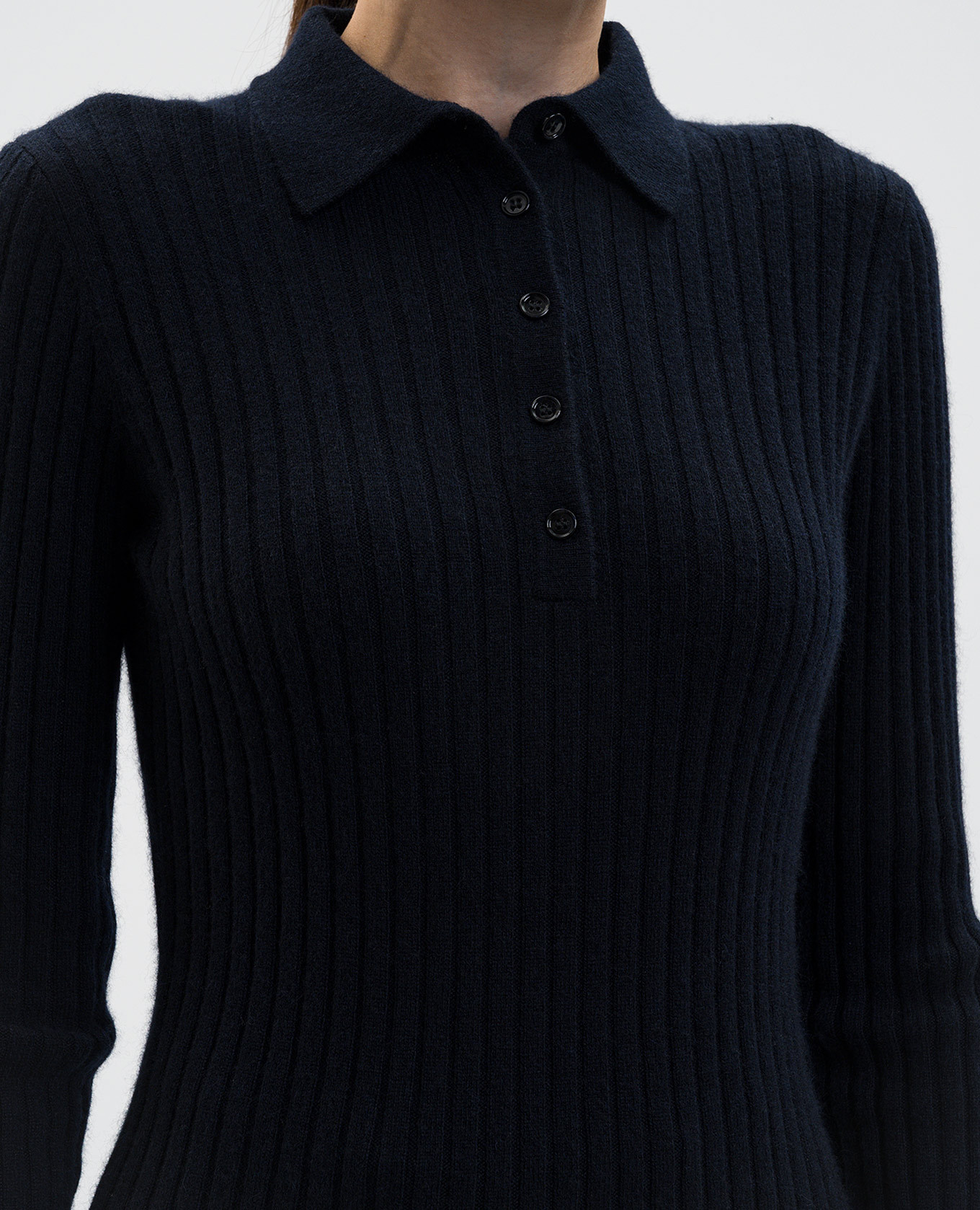 

Blue cashmere polo shirt Allude