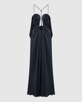 Victoria Beckham Blue maxi dress with curved necklines 1224WDR005612A