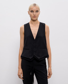 Ann Demeulemeester Janessa black wool vest B0013143FA646