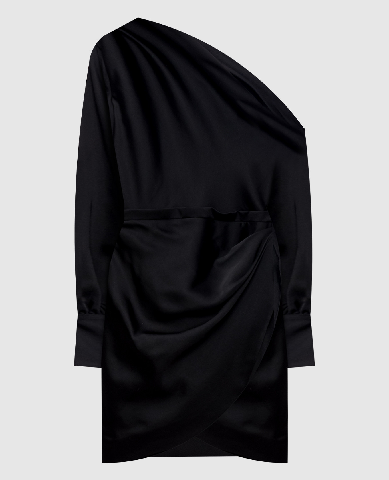 Cameron black one-shoulder midi dress Simkhai