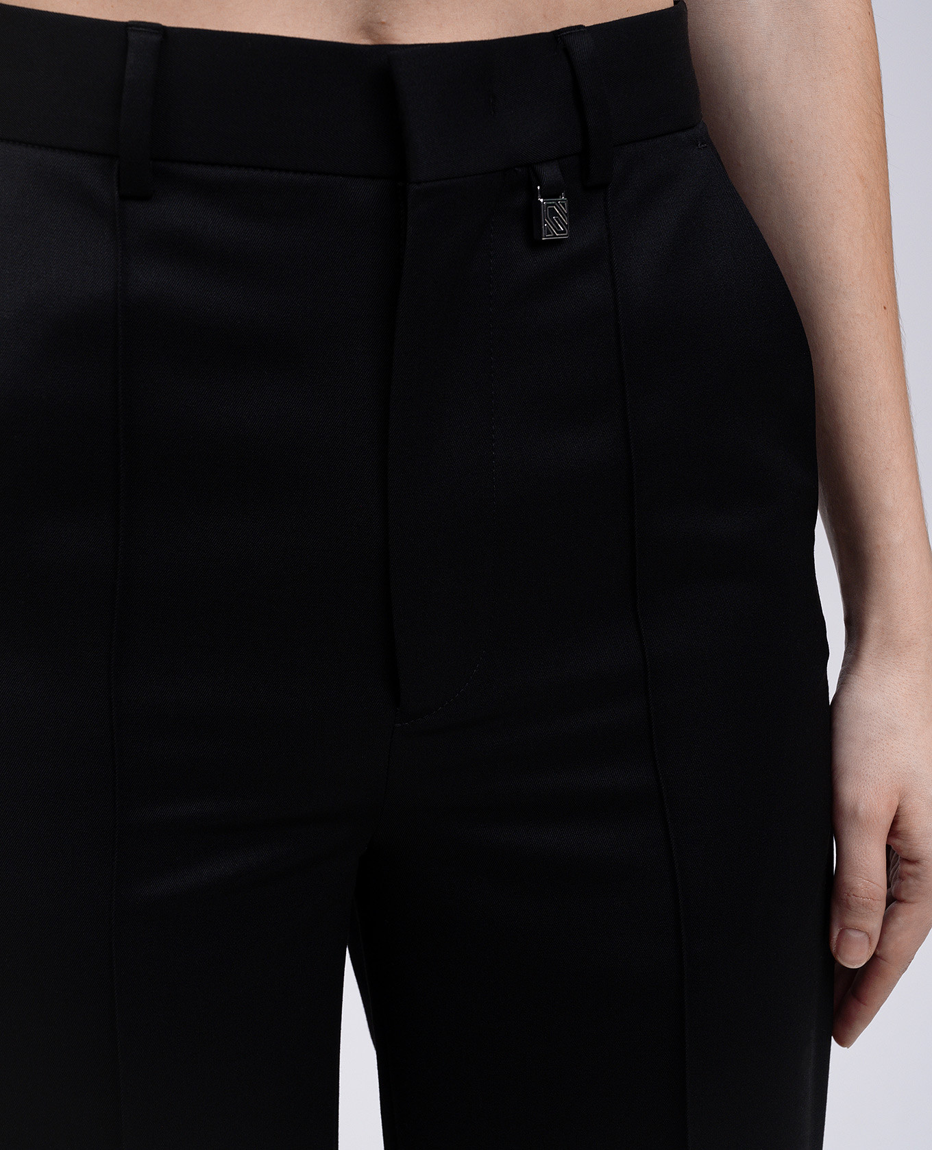 Black wool trousers with logo emblem Giuseppe Di Morabito Milano 5