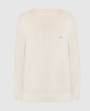 Peserico Yellow wool jumper with logo S99166F18K09169