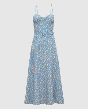 Ermanno Scervino Blue floral bustier dress D462Q325UCH