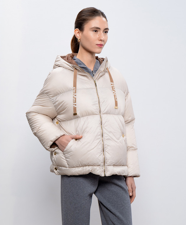 ◆MAX MARA 最新作◆Trebi ダウンジャケット/Beige◆ Max Mara - Beige quilted down jacket with logo TREBI - shop