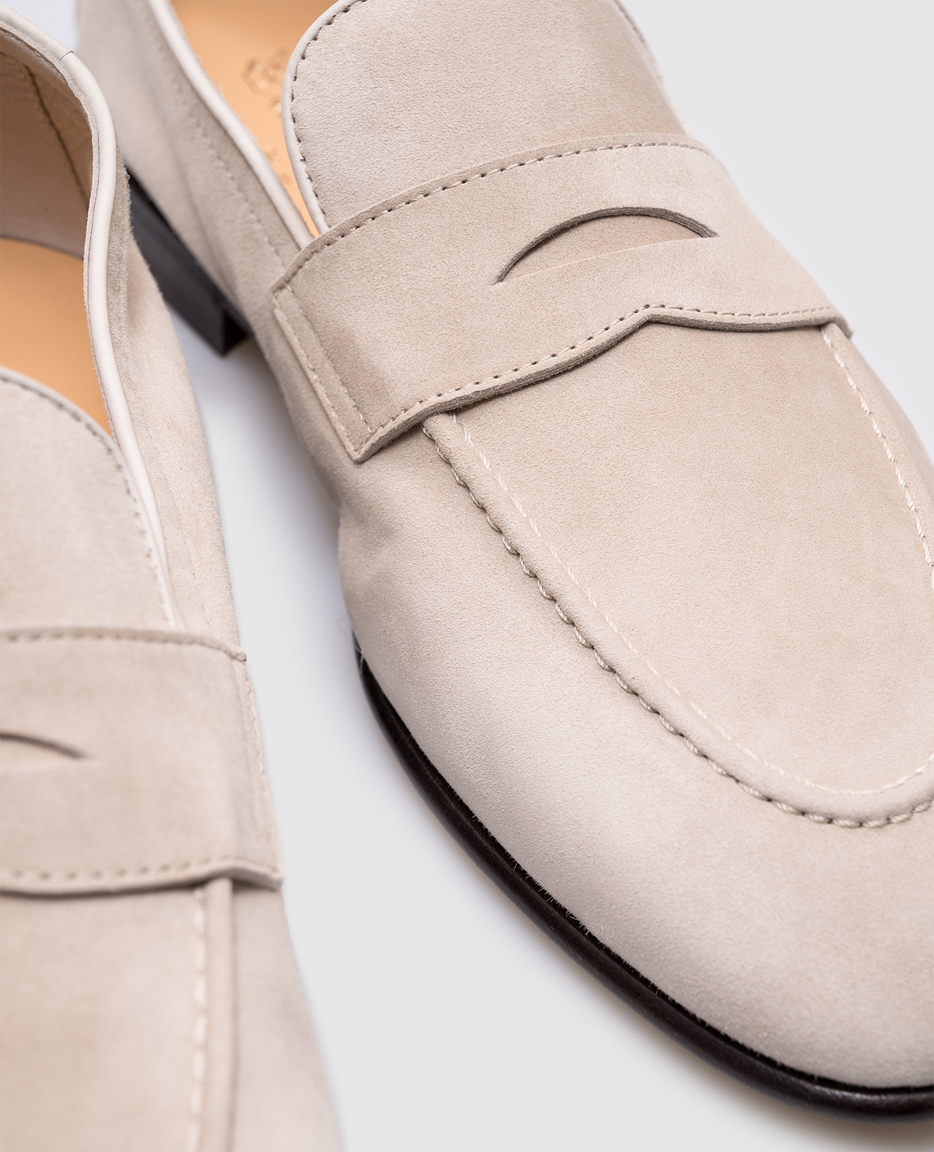 

Gray suede loafers Brunello Cucinelli, Beige