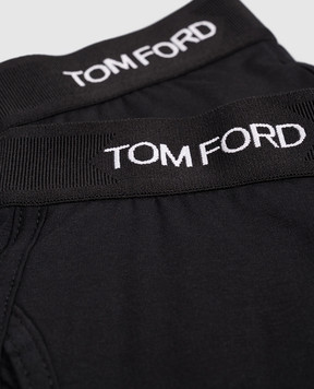 Tom Ford Set of black boxer briefs with contrasting logo pattern T4XC31410