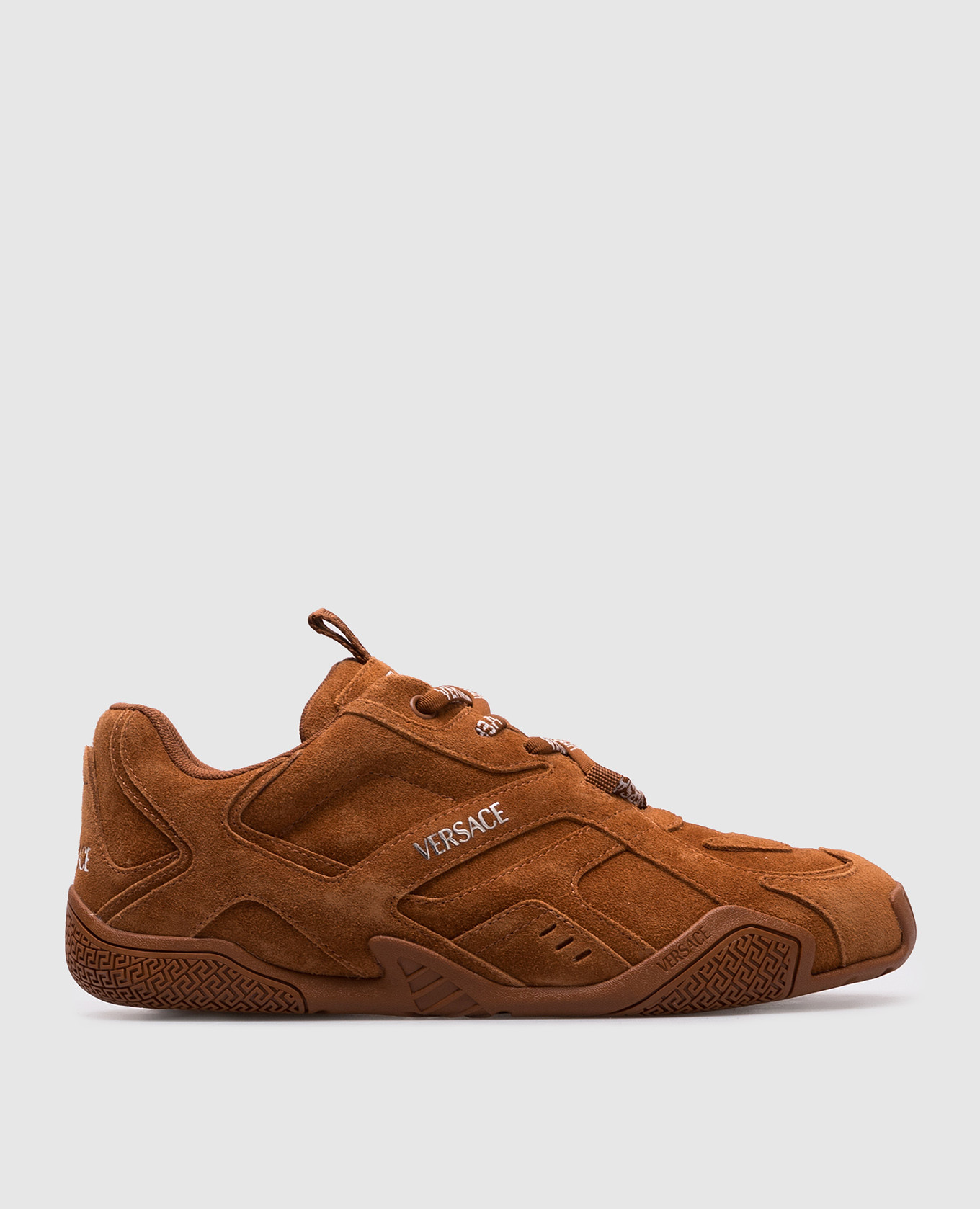 

Brown suede Galaxia sneakers Versace