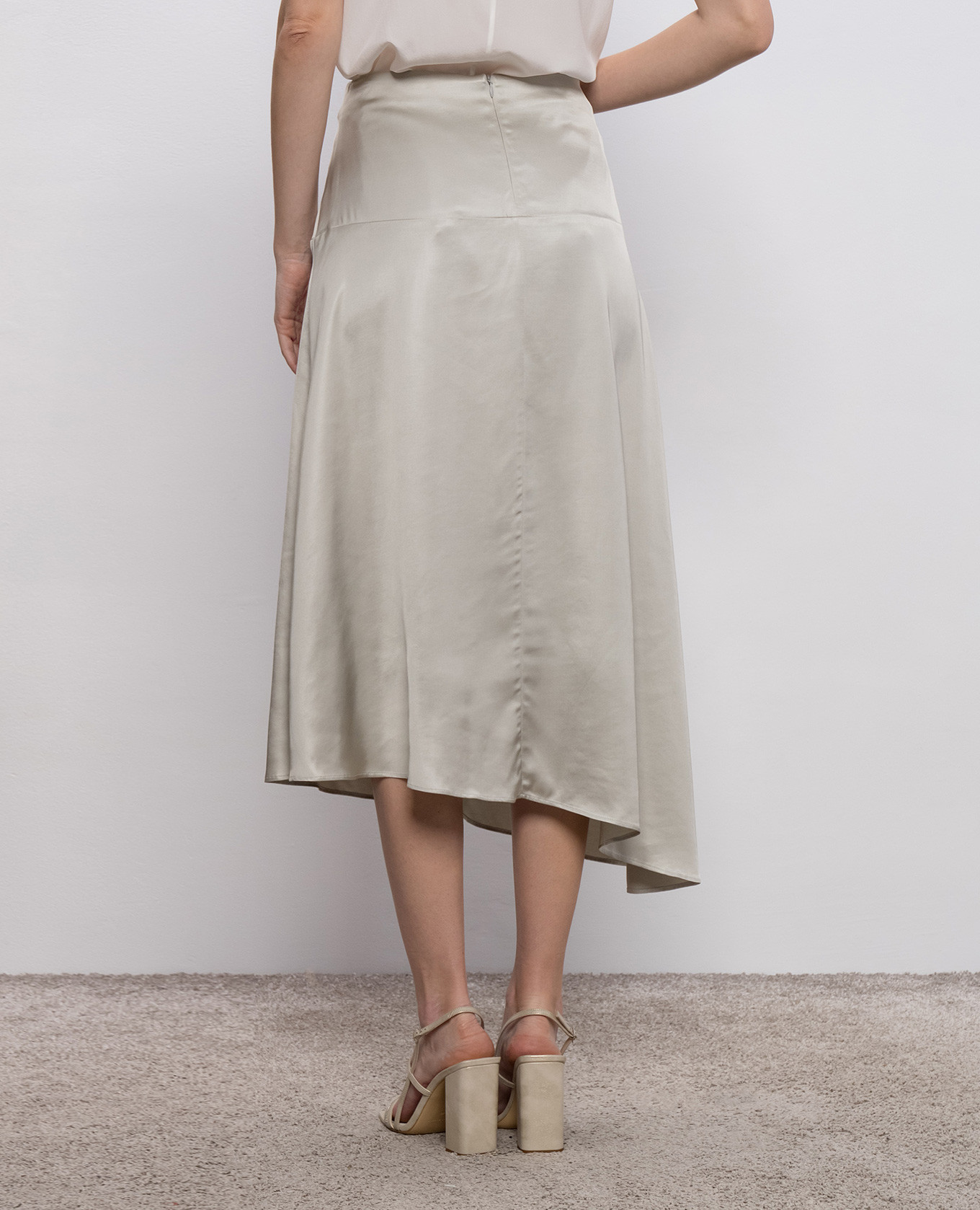 Gray asymmetric midi skirt Peserico 4