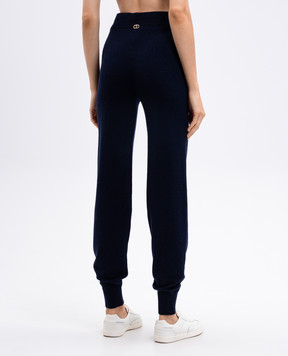 Twinset Blue wool and cashmere joggers 252TT3352