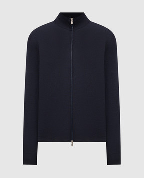 Brunello Cucinelli Blue wool and cashmere cardigan M2400106
