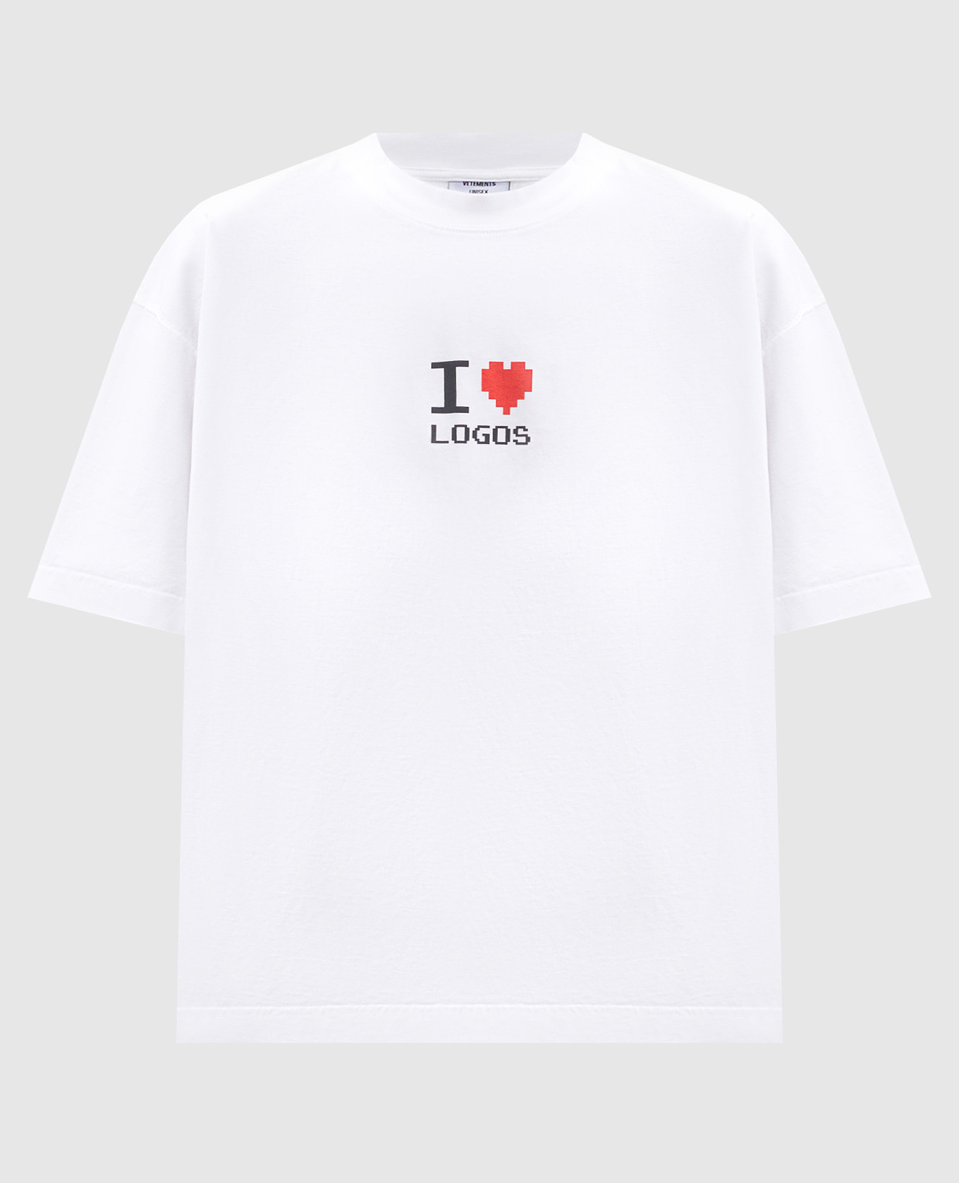 White t-shirt with a printed inscription Vetements