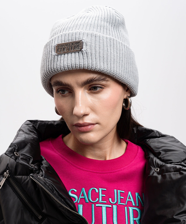 ハット VERSACE JEANS COUTURE Woman Hat Grey 77HAZK50ZG291 816 Versace Jeans Couture Outlet: Hat woman - Grey | Versace