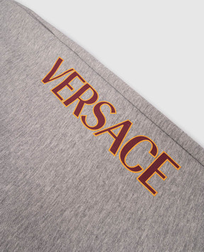 Versace Kids' grey joggers with logo 10183411A14889