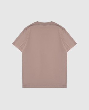 Brunello Cucinelli Children's brown T-shirt with branded print B0B13T187B