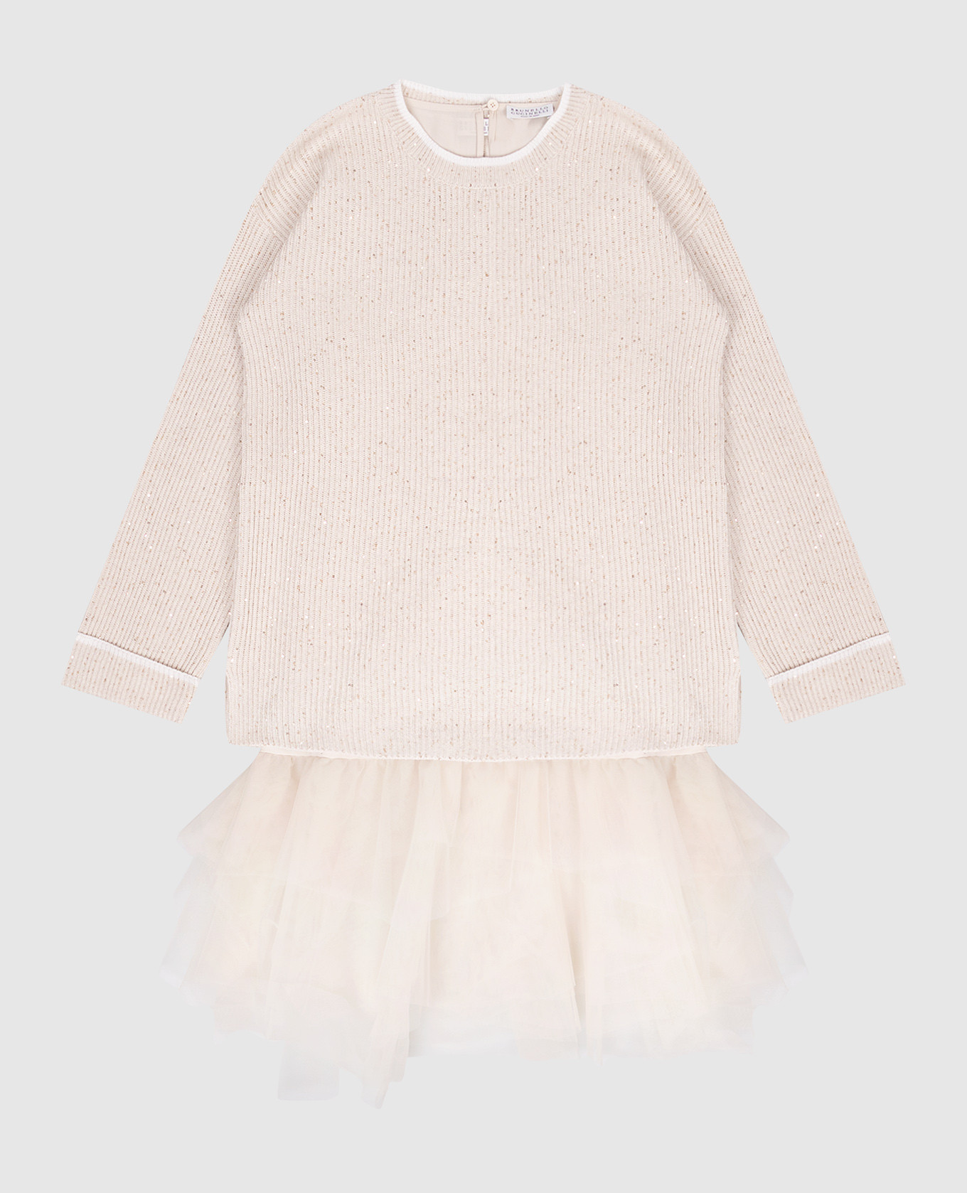 

Children's beige dress with sequins Brunello Cucinelli