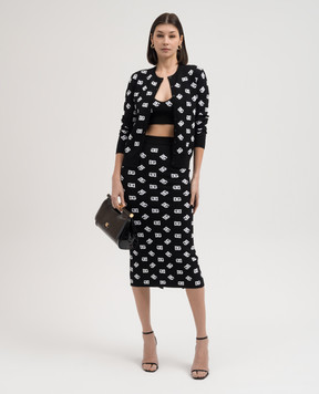 Dolce&Gabbana Black top with logo pattern FXT05TJAIK3