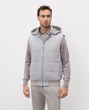 Doriani Cashmere Grey melange vest A403CAPJ36N2