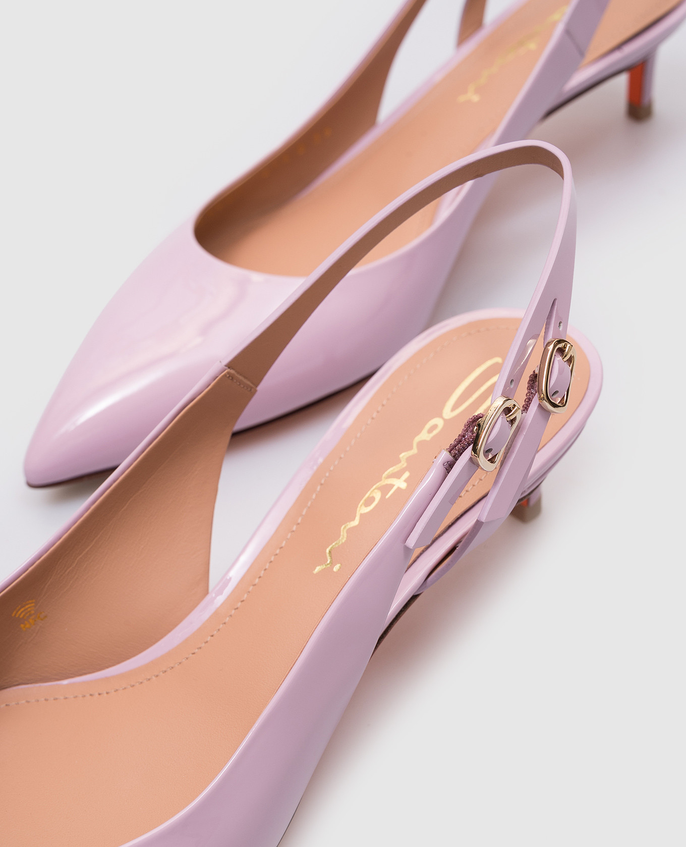 

Purple patent leather slingbacks Santoni, Violet