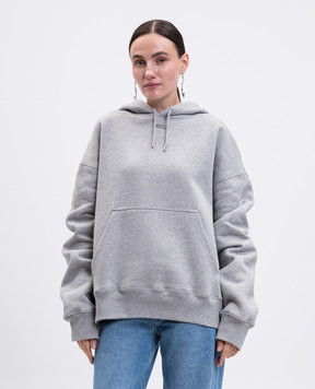 Thierry Mugler Grey insulated hoodie with logo 25F3SW00876028