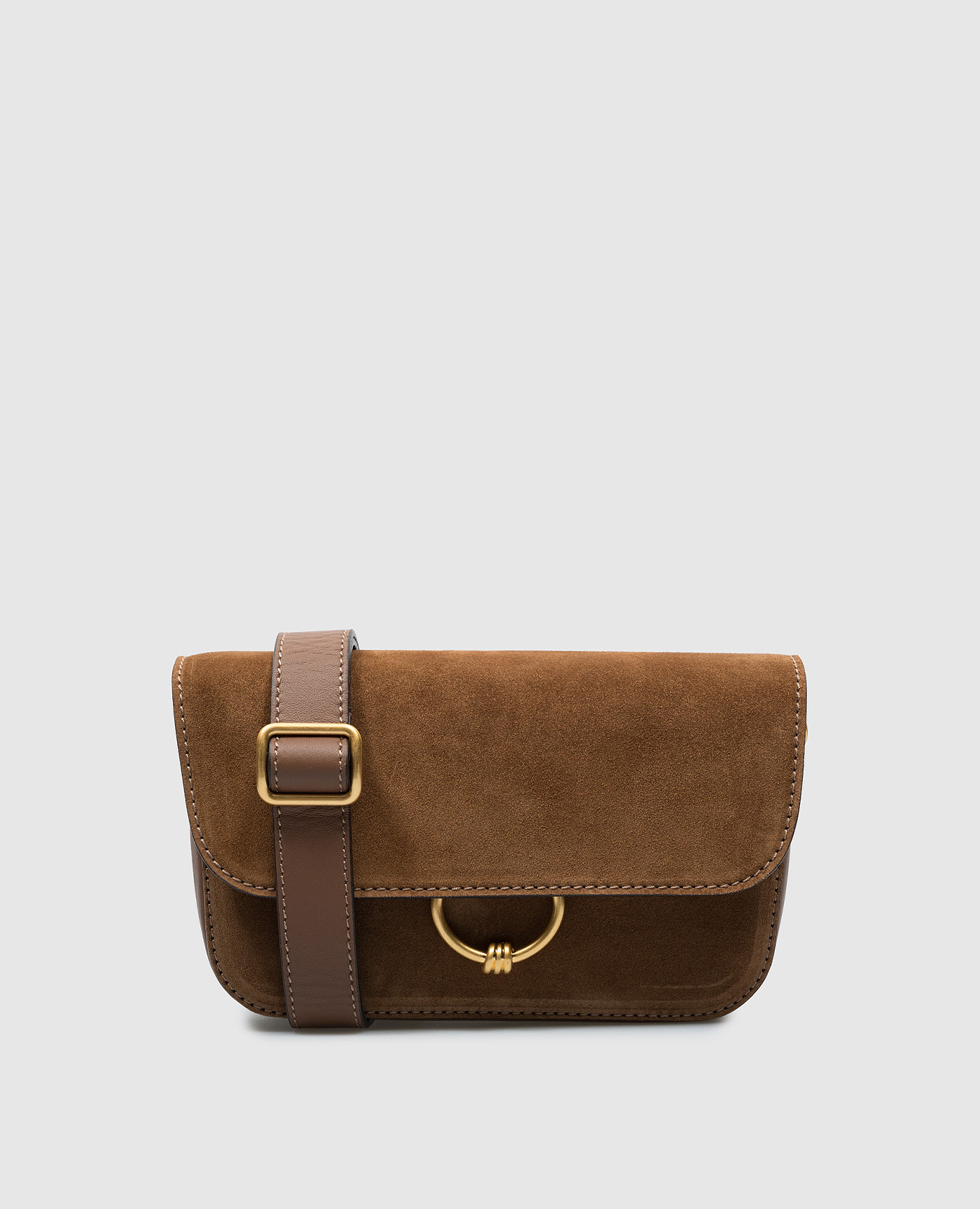 

MEG brown suede bag with logo Gianni Chiarini