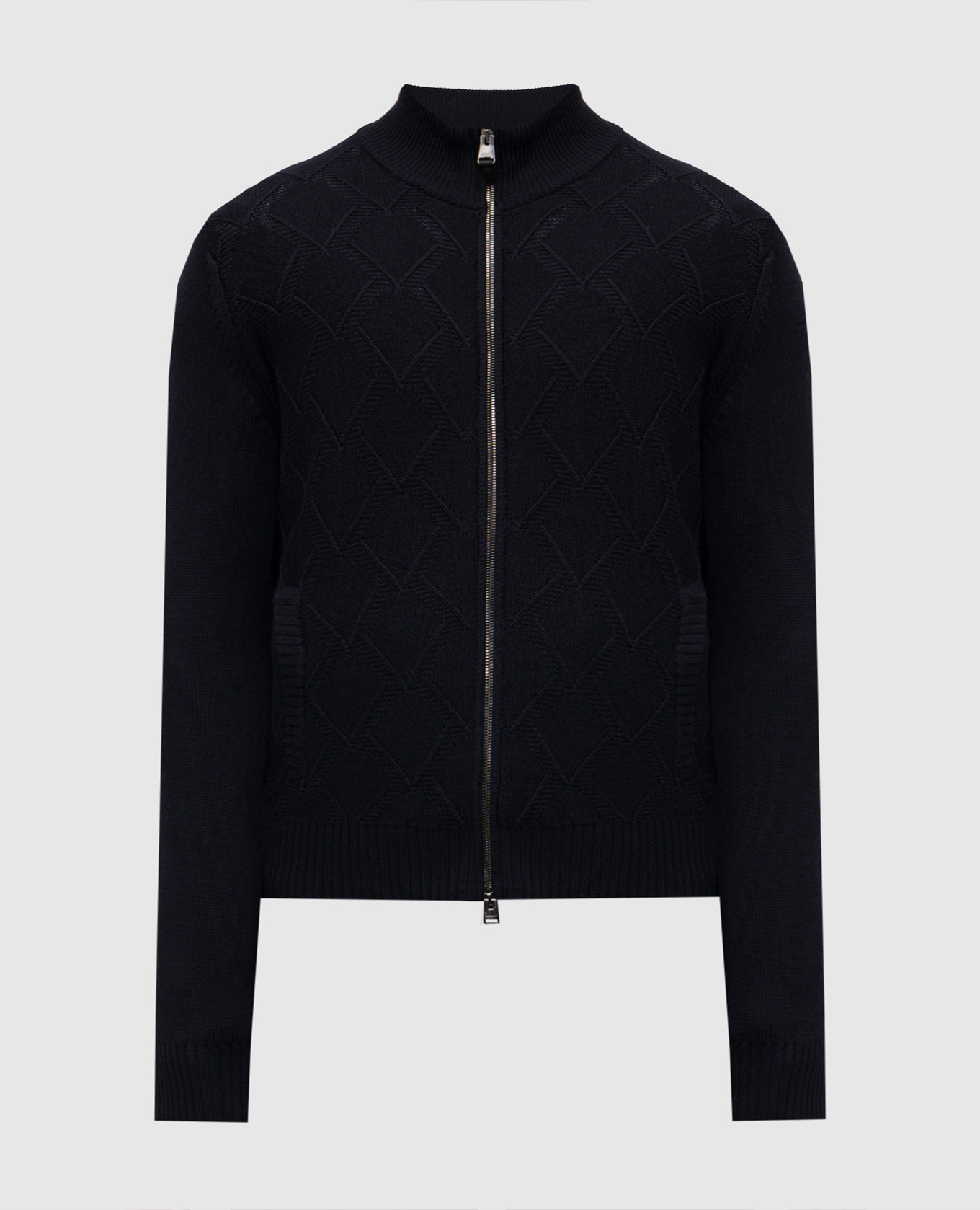 

Blue patterned merino wool cardigan Canali