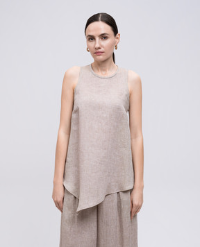 Peserico Beige linen top S0802002600