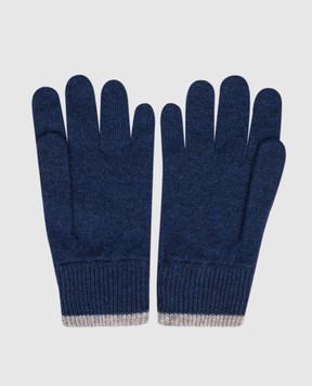 Brunello Cucinelli Children's blue cashmere gloves B22M90100B