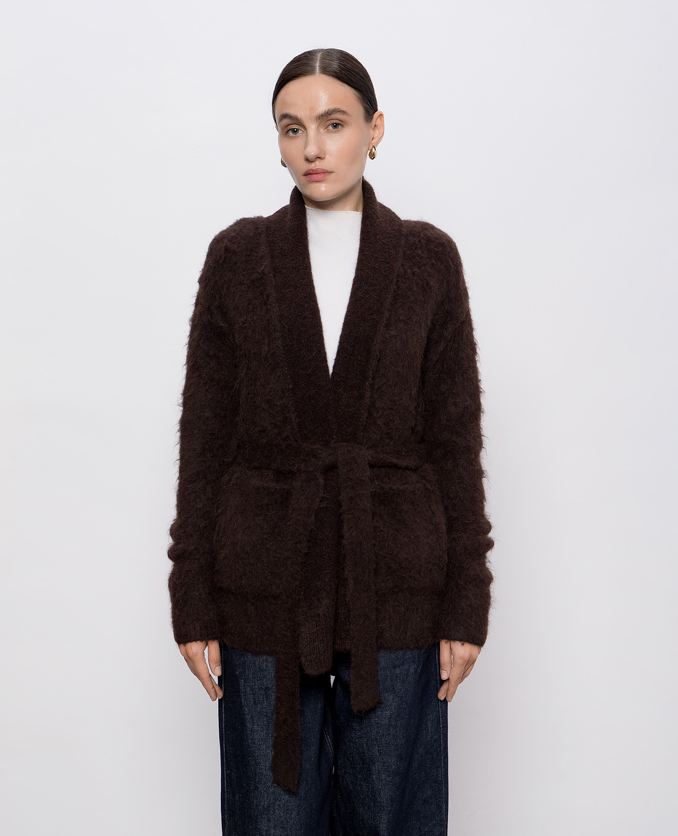 

Brown cardigan made of wool and alpaca wool with a smell UMA WANG