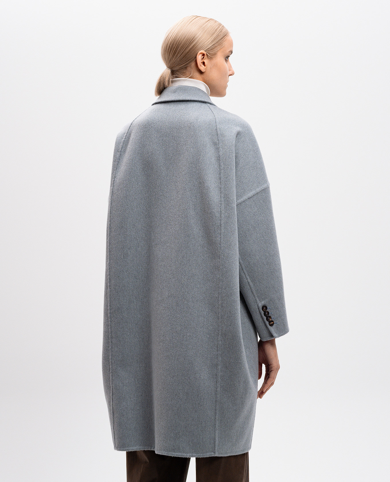 Blue double-breasted coat Brunello Cucinelli 4